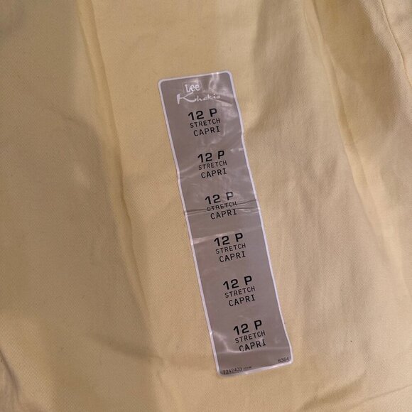 Lee Yellow Stretch Cropped Pants 12 Petite Womens Comfort Fit NEW - Picture 8 of 10